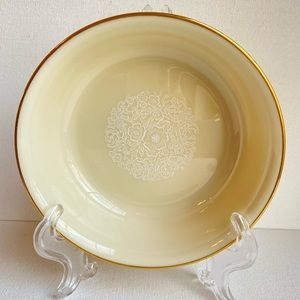 Lenox Special dish with white flowers and gold trim for fruit dessert sauce